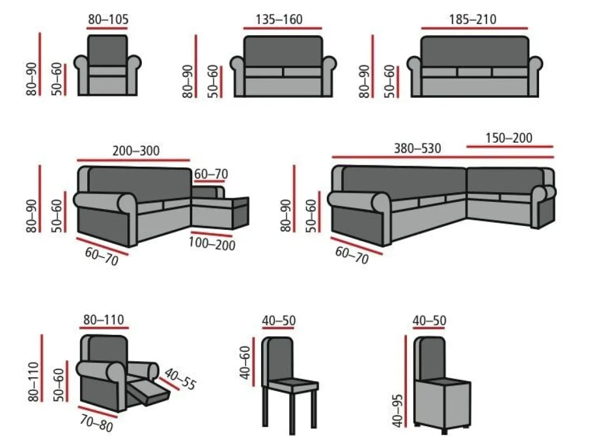 Best BADER Stretchbezüge mit optimaler Passform GRAU