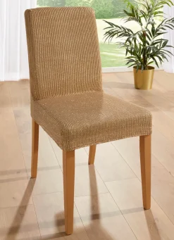 New BADER Stretch-Stuhlbezug mit Glanzgarn BEIGE