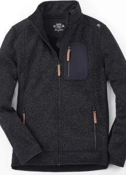 Discount BADER Strickfleece-Kurzjacke ANTHRAZIT MELIERT