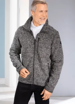 Hot BADER Strickfleece-Kurzjacke von „G.I.G.A. DX by Killtec“ GRAU-ANTHRAZIT MELIERT