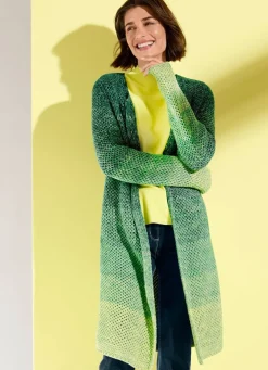 Discount BADER Strickjacke aus reiner Baumwolle PISTAZIE-GRÜN-DUNKELGRÜN