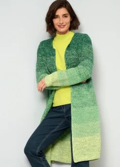 Discount BADER Strickjacke aus reiner Baumwolle PISTAZIE-GRÜN-DUNKELGRÜN