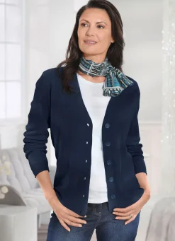 BADER Strickjacke aus Schurwolle (Merino) MARINE
