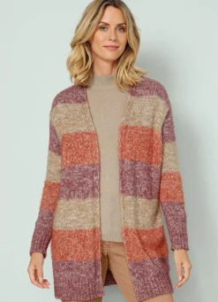 Outlet BADER Strickjacke in Garnmix BEERE-TERRAKOTTA-CAMEL
