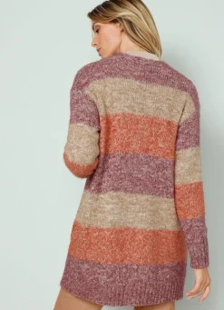 Outlet BADER Strickjacke in Garnmix BEERE-TERRAKOTTA-CAMEL