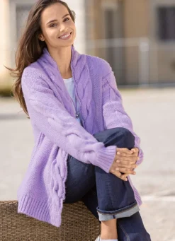 Outlet BADER Strickjacke in Grobstrick FLIEDER