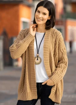 BADER Strickjacke in Grobstrick CAMEL