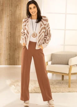 BADER Strickjacke in Jacquard-Dessin CAMEL-BEIGE