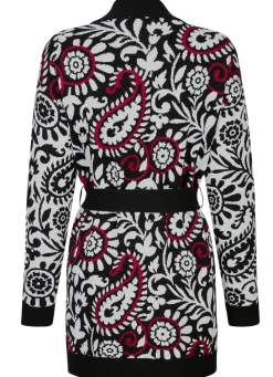Clearance BADER Strickjacke in Jacquard-Dessin SCHWARZ-WEISS-ROT