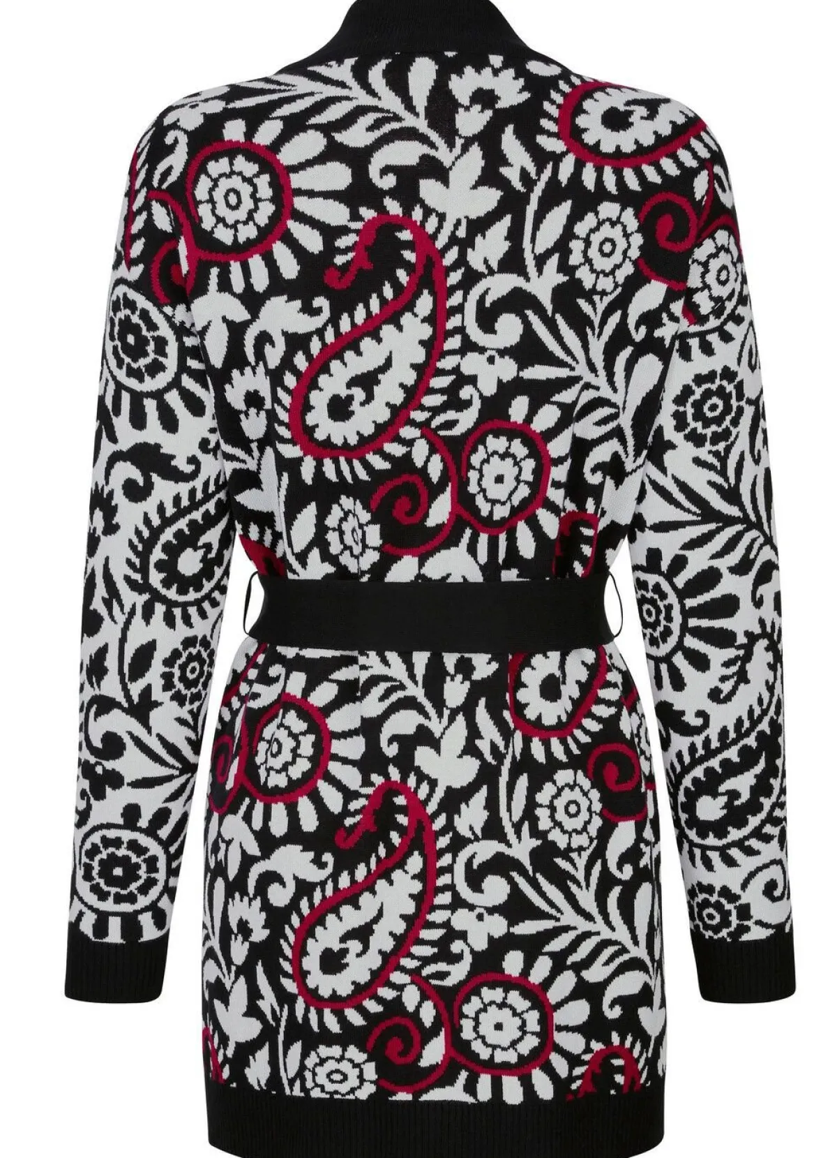Clearance BADER Strickjacke in Jacquard-Dessin SCHWARZ-WEISS-ROT