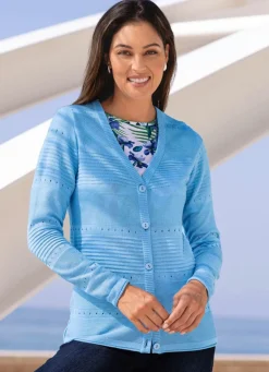 Sale BADER Strickjacke in Mustermix BLEU