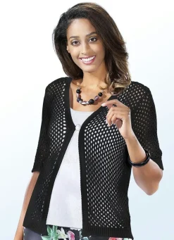 Discount BADER Strickjacke in Netzmuster SCHWARZ