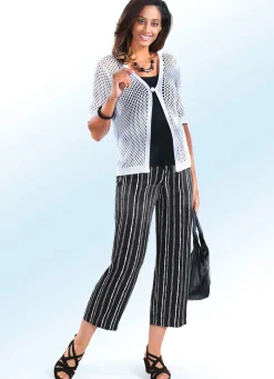 Discount BADER Strickjacke in Netzmuster WEISS