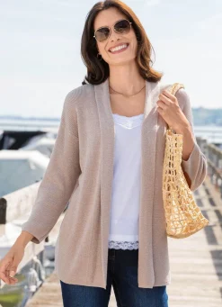 Hot BADER Strickjacke in sehr weicher Qualität TAUPE
