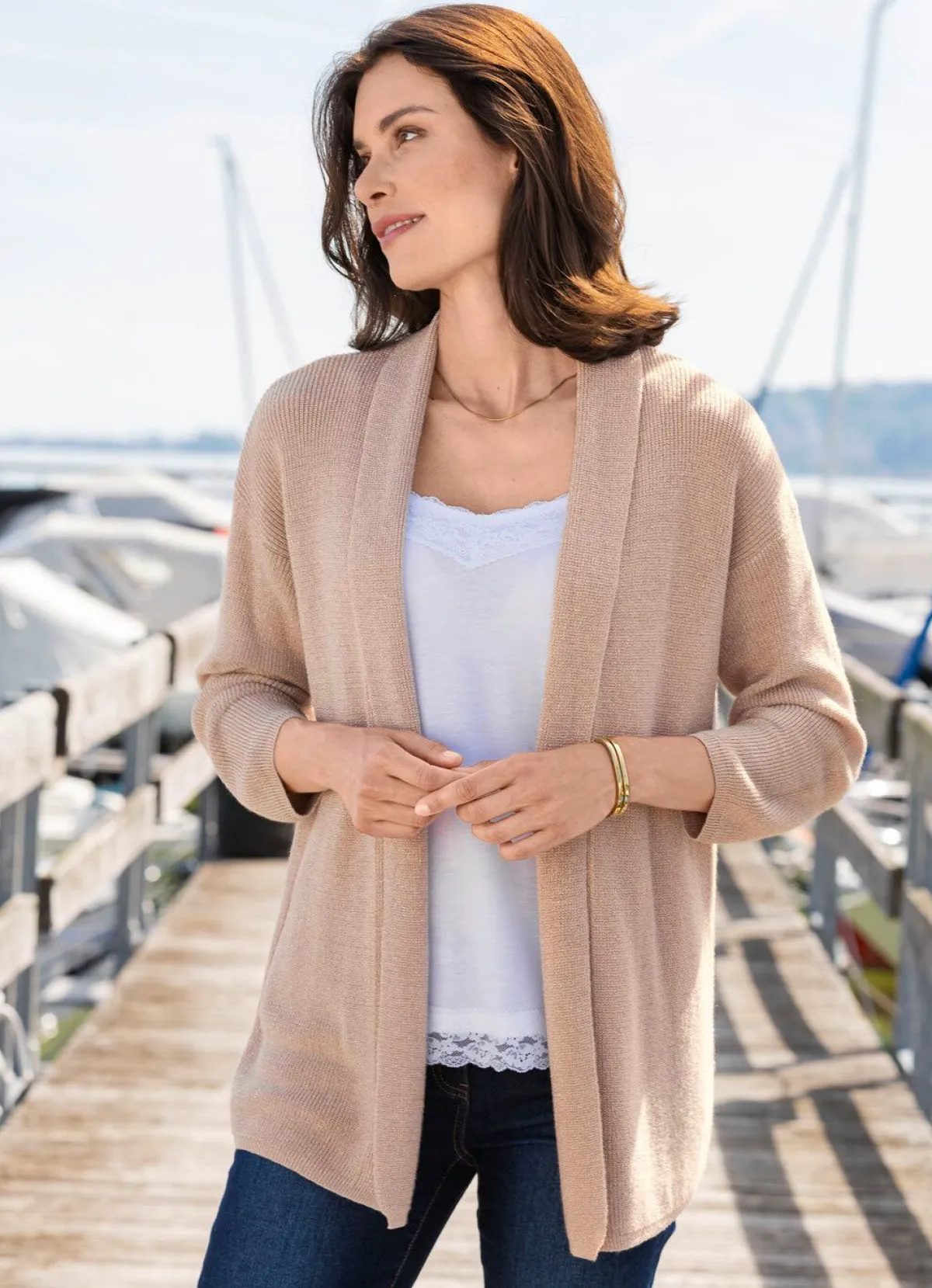 Hot BADER Strickjacke in sehr weicher Qualität TAUPE