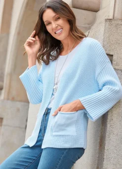 Sale BADER Strickjacke in Strukturmix BLEU