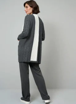 Hot BADER Strickjacke in Strukturmix ANTHRAZIT-NATUR