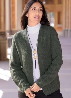 Online laurakent Strickjacke mit Alloverstruktur KHAKI MELIERT