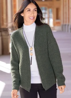 Online laurakent Strickjacke mit Alloverstruktur KHAKI MELIERT