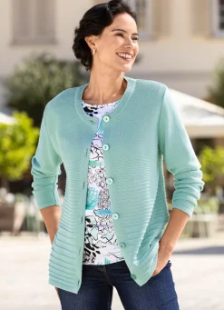 Outlet BADER Strickjacke mit Biesendessin MINT