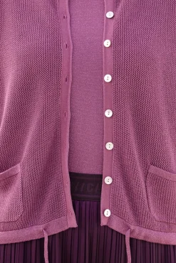 Clearance B/ANCA Strickjacke mit Bindebänder BEERE
