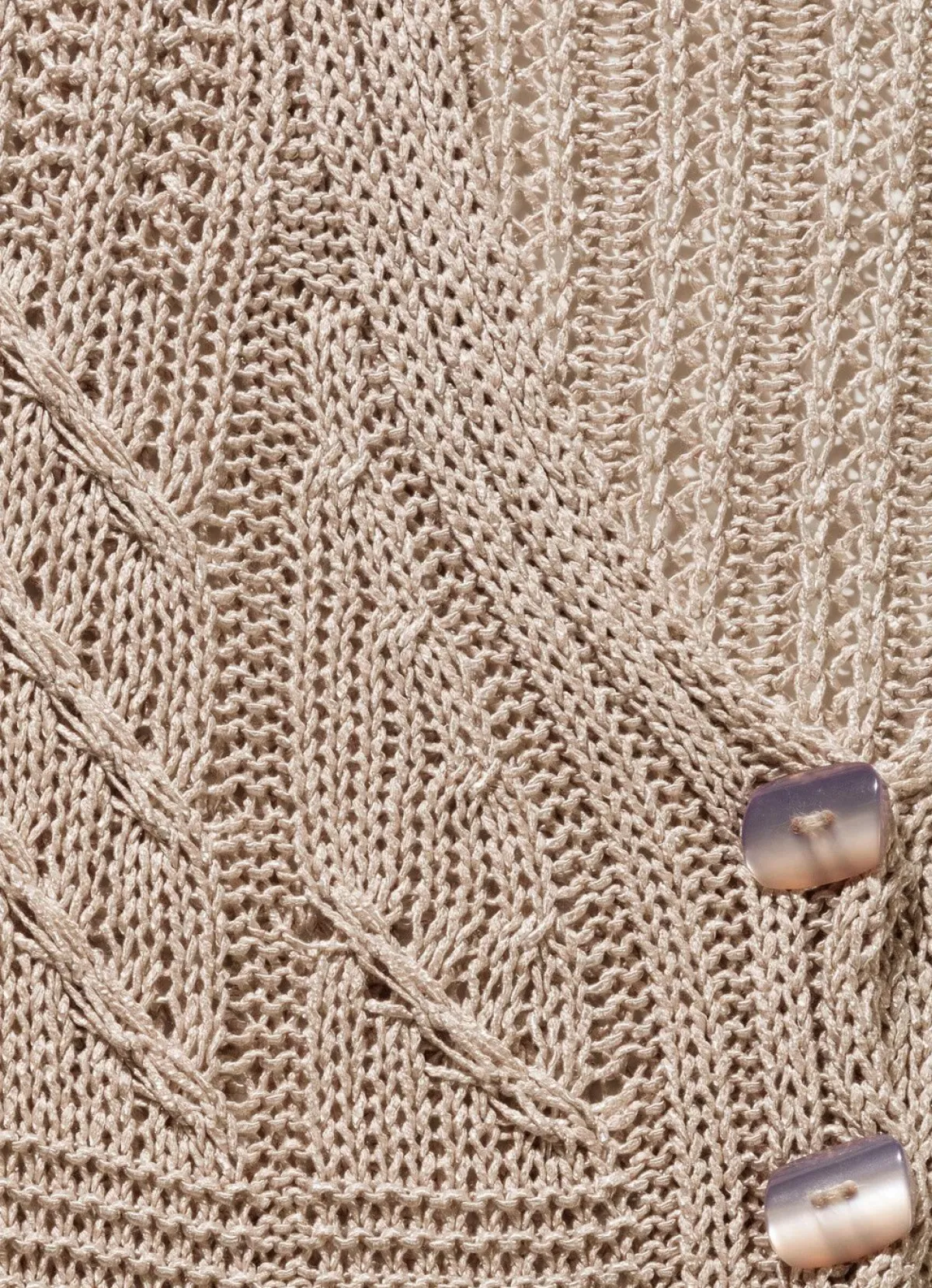 Hot BADER Strickjacke mit Bändchengarn SAND MELIERT