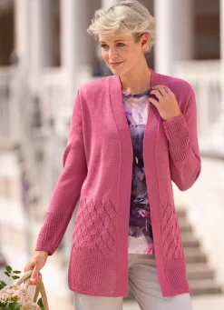 New BADER Strickjacke mit dezentem Glanz ROSÉ