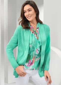 BADER Strickjacke mit dezentem Glanz MINT