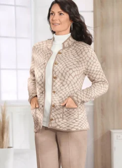 Clearance BADER Strickjacke mit grafischem Jacquard SAND-ECRU