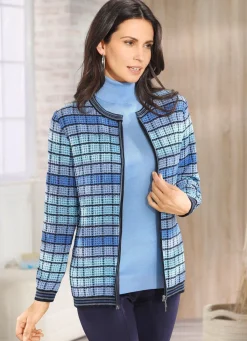 Online BADER Strickjacke mit grafischem Muster BLEU-MARINE-MULTICOLOR