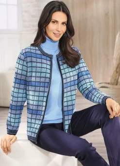 Online BADER Strickjacke mit grafischem Muster BLEU-MARINE-MULTICOLOR