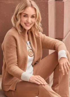 Online laurakent Strickjacke mit größeren Taschen CAMEL-ECRU