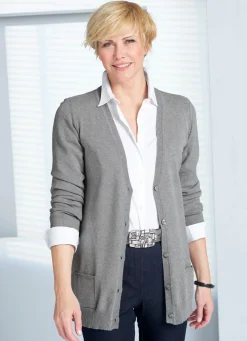 BADER Strickjacke mit Modal GRAU