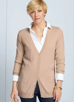 Best BADER Strickjacke mit Modal SAND