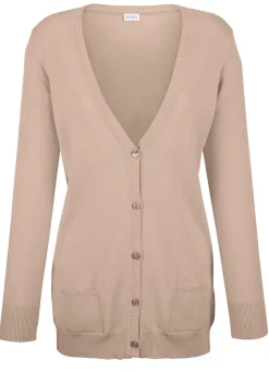 Best BADER Strickjacke mit Modal SAND
