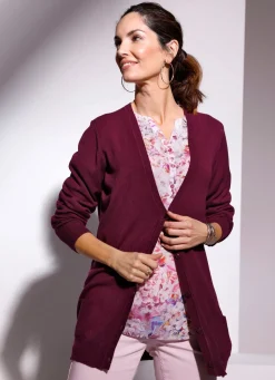 Outlet BADER Strickjacke mit Modal BEERE