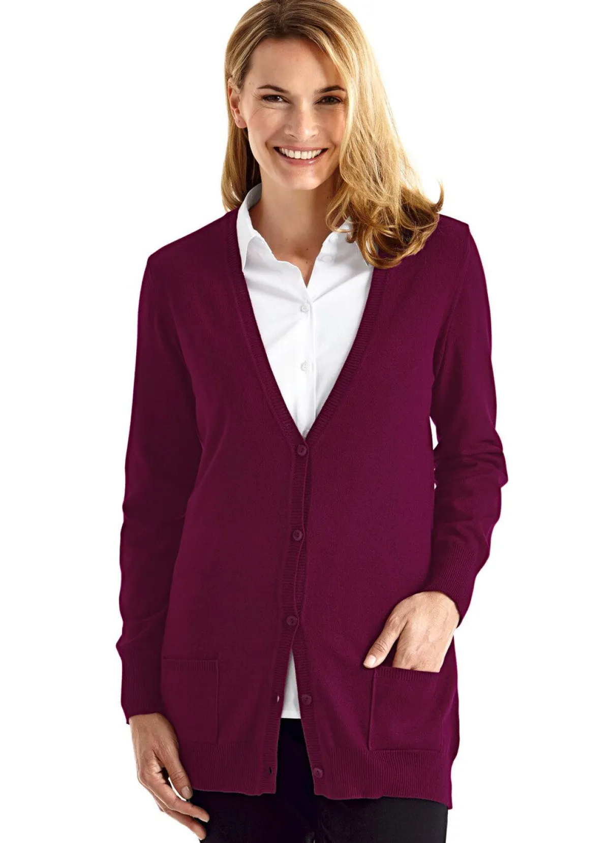 Outlet BADER Strickjacke mit Modal BEERE