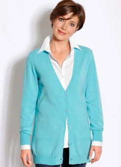 Outlet BADER Strickjacke mit Modal TÜRKIS