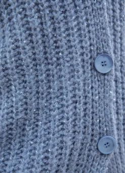 New Tizia Strickjacke mit Paillettengarn JEANSBLAU MELIERT