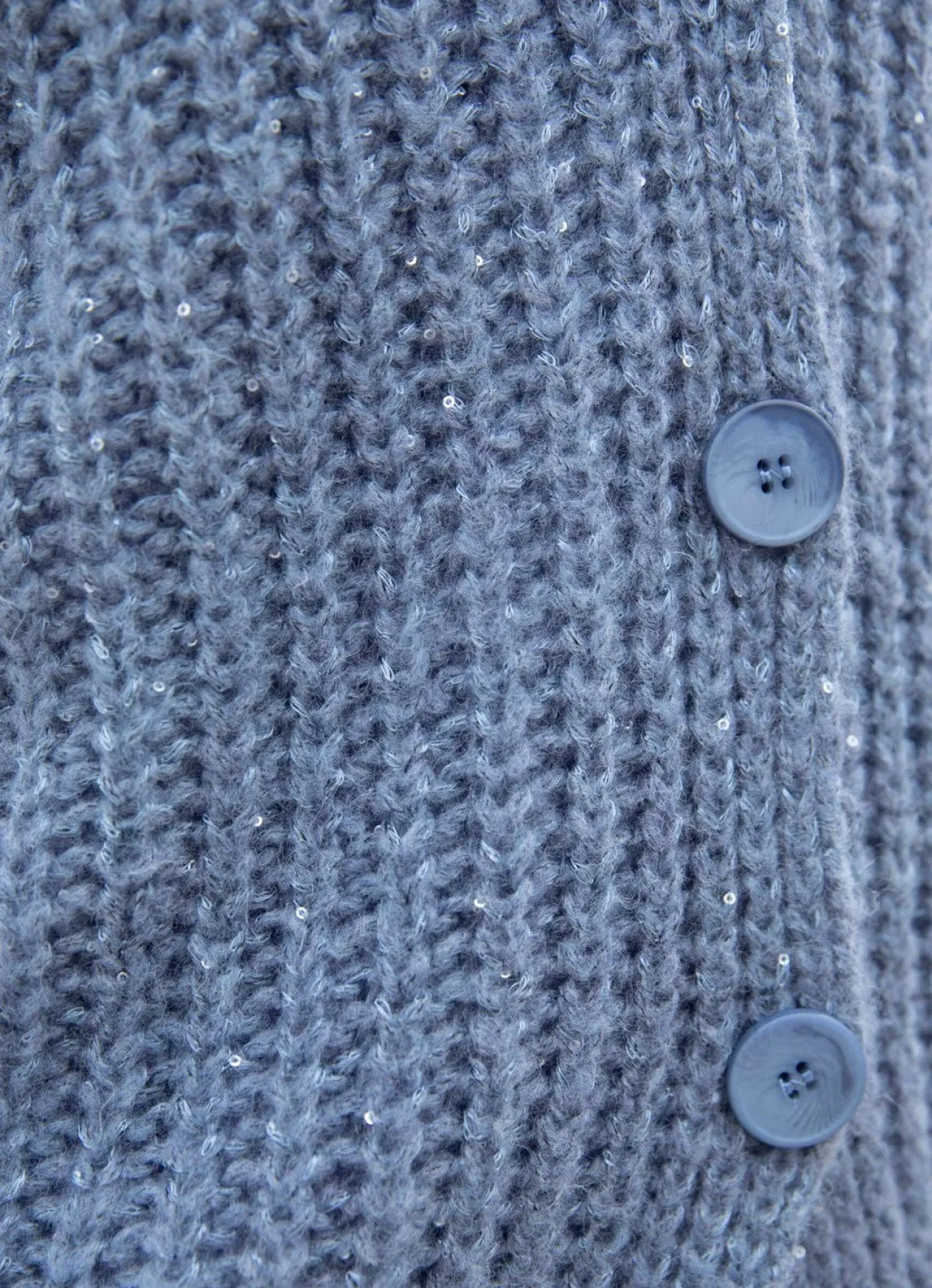 New Tizia Strickjacke mit Paillettengarn JEANSBLAU MELIERT