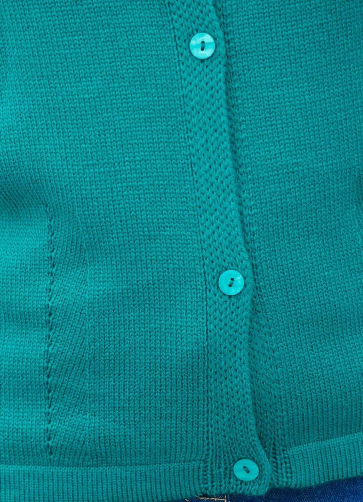 Best BADER Strickjacke mit Raffungen PETROL