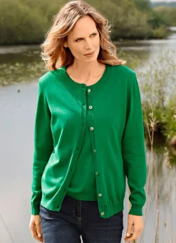 Discount BADER Strickjacke mit rundem Halsausschnitt GRÜN
