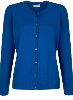 Hot BADER Strickjacke mit rundem Halsausschnitt ROYALBLAU
