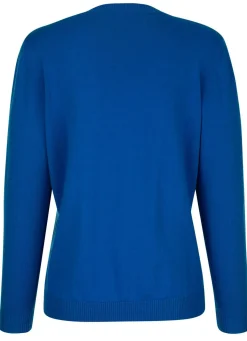 Hot BADER Strickjacke mit rundem Halsausschnitt ROYALBLAU