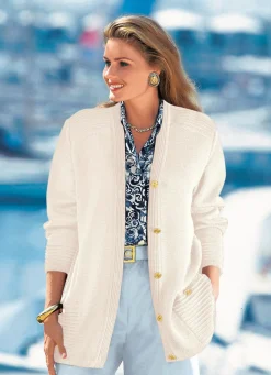 Hot BADER Strickjacke mit Schurwolle NATURWEISS