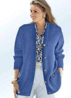 Online BADER Strickjacke mit Schurwolle ROYALBLAU