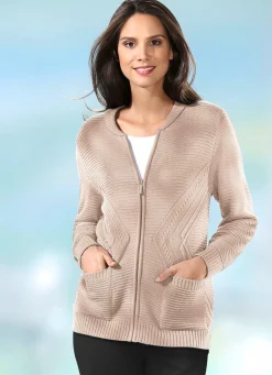 Online BADER Strickjacke mit Strukturakzenten BEIGE