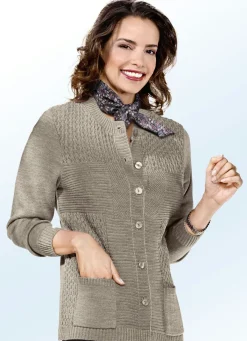 Best BADER Strickjacke mit Strukturmix BEIGE