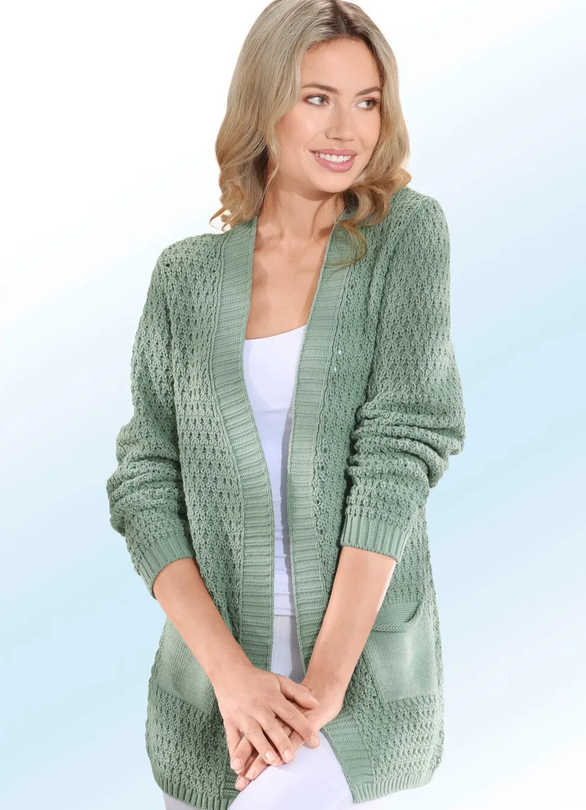 New BADER Strickjacke mit weichem Griff MINT