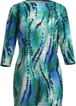 Discount KLAUS MODELLE MADE IN GERMANY Strick-Tunika in Feinstrick GRÜN-BLAU